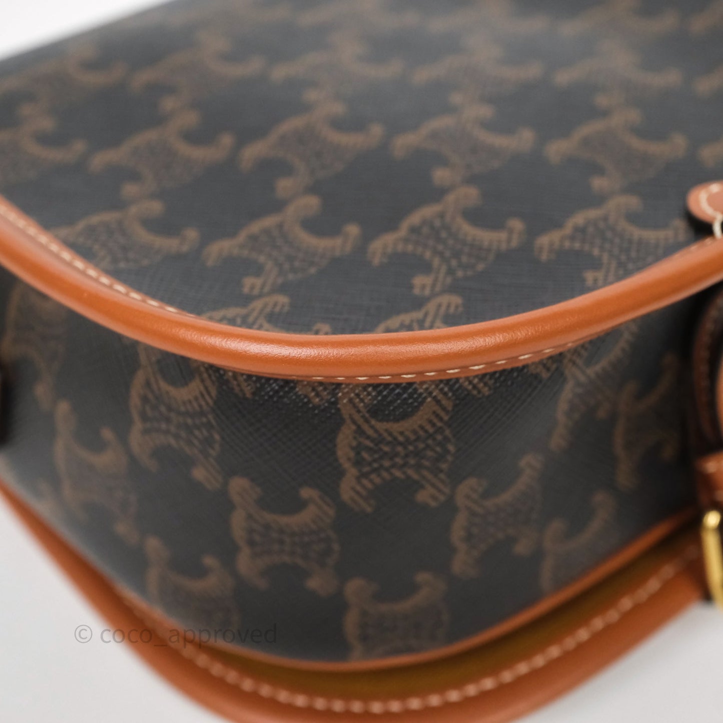Celine Medium Folco Bag Triomphe Canvas Tan