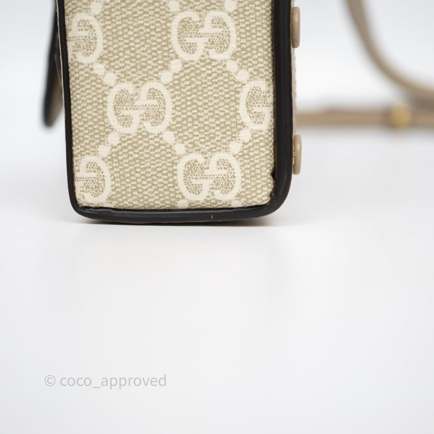 Gucci Horsebit 1955 Mini Bag Beige/ White GG Supreme Canvas Gold Hardware