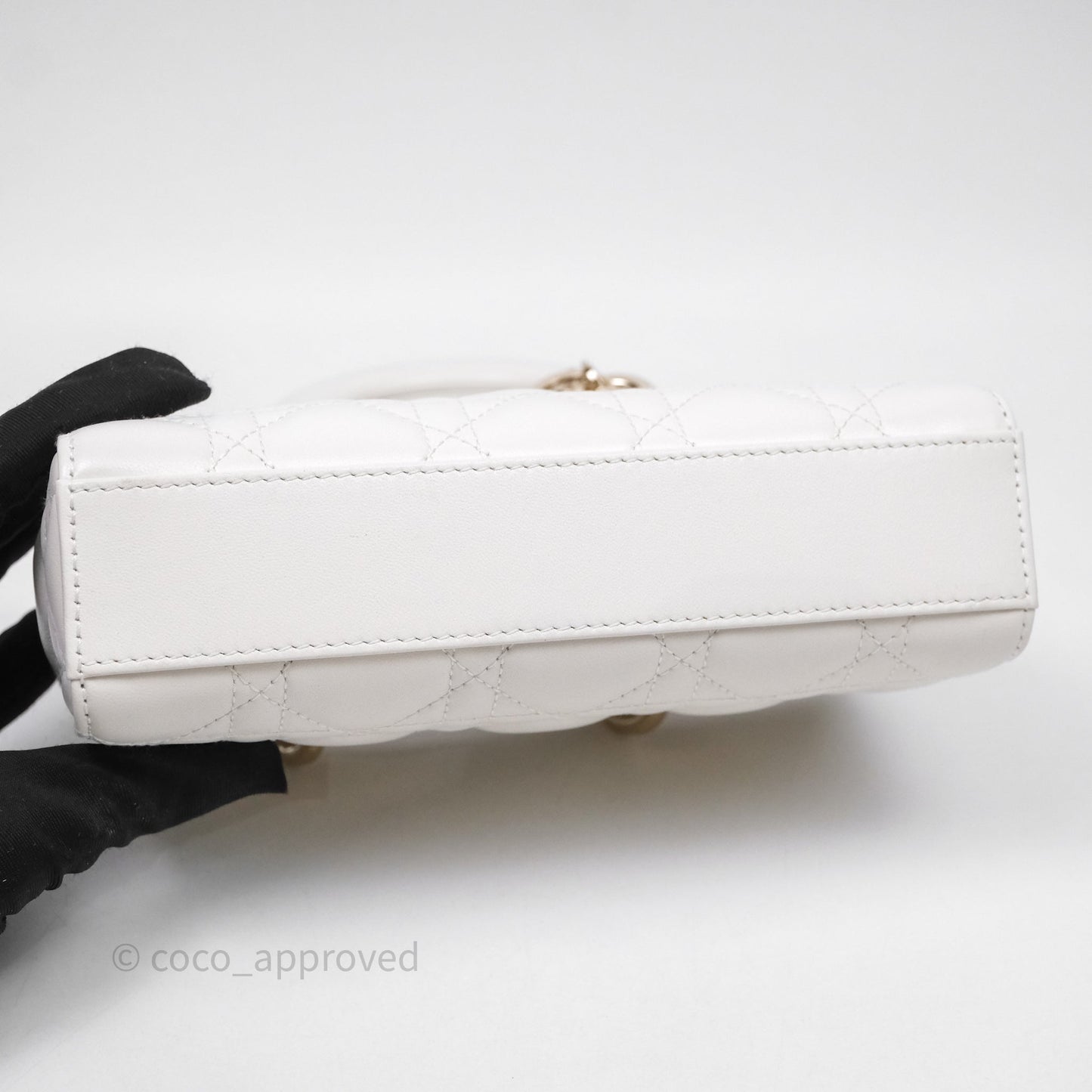 Christian Dior Mini Lady D-Joy White Light Gold Hardware
