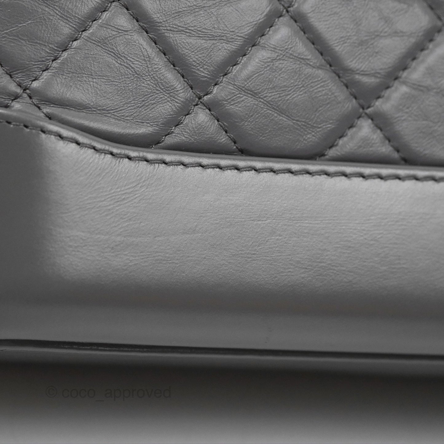 Chanel Small Gabrielle Hobo Quilted Dark Grey Aged Calfskin