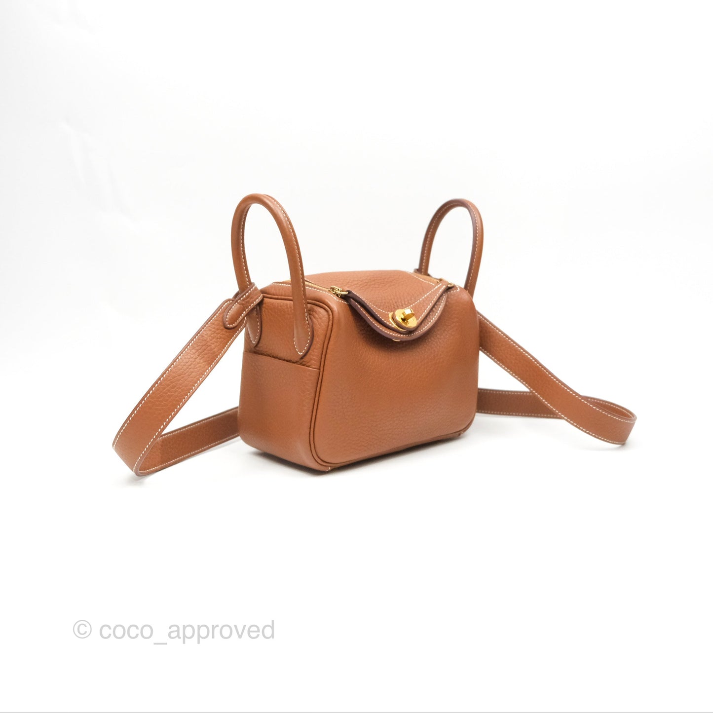 Hermès Mini Lindy 20 Gold Clemence Gold Hardware