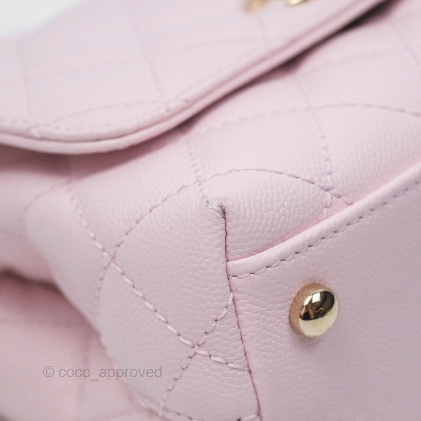 Chanel Mini Coco Handle Quilted Light Pink Caviar Gold Hardware