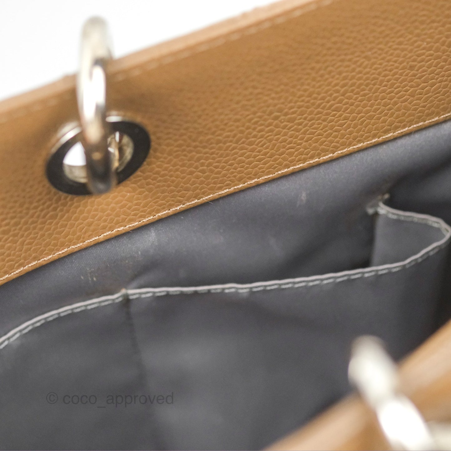 Chanel XL GST Brown Taupe Caviar Silver Hardware