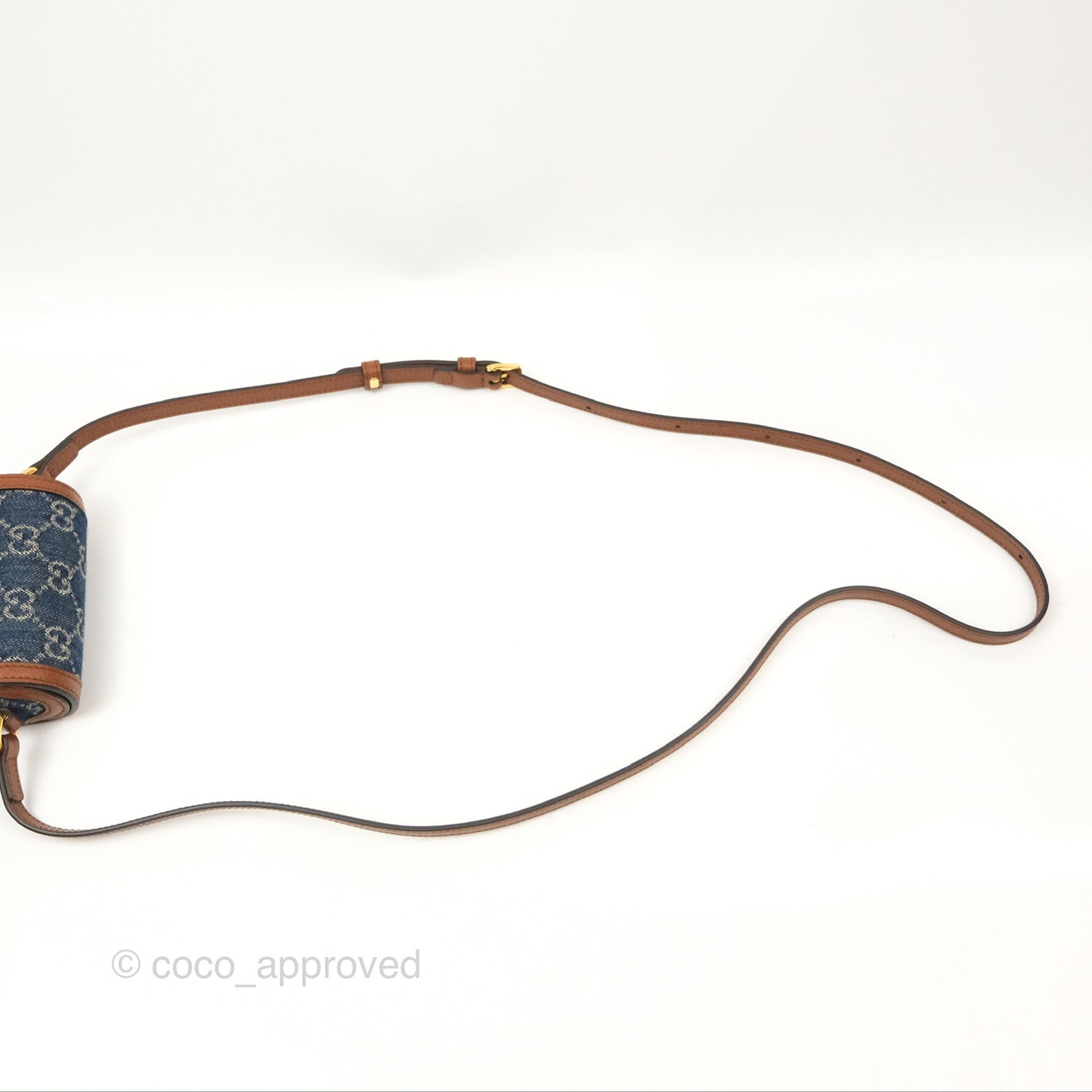 Gucci Horsebit 1955 Mini Bag GG Denim/ Brown Leather