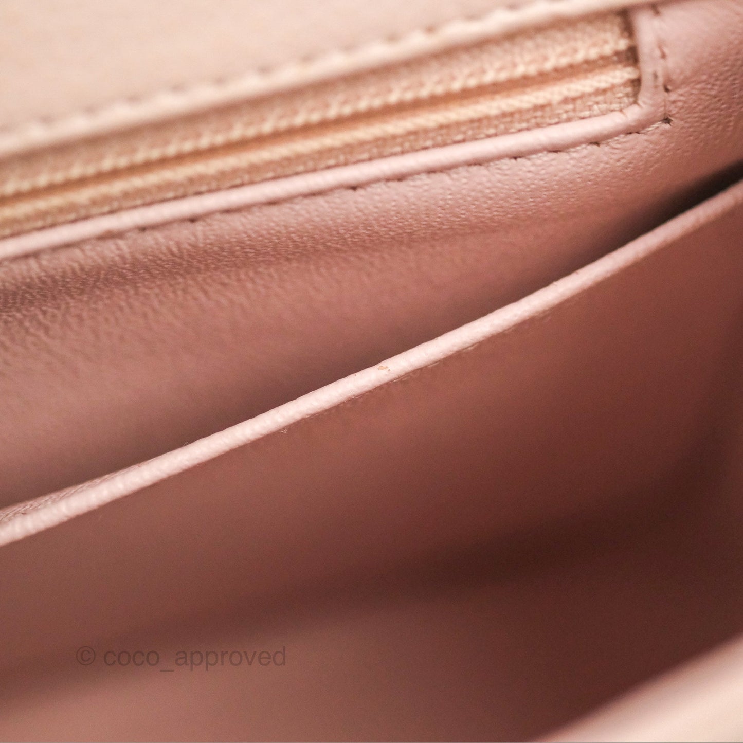 Chanel Quilted Mini Square Flap Pale Pink Caviar Ruthenium Hardware
