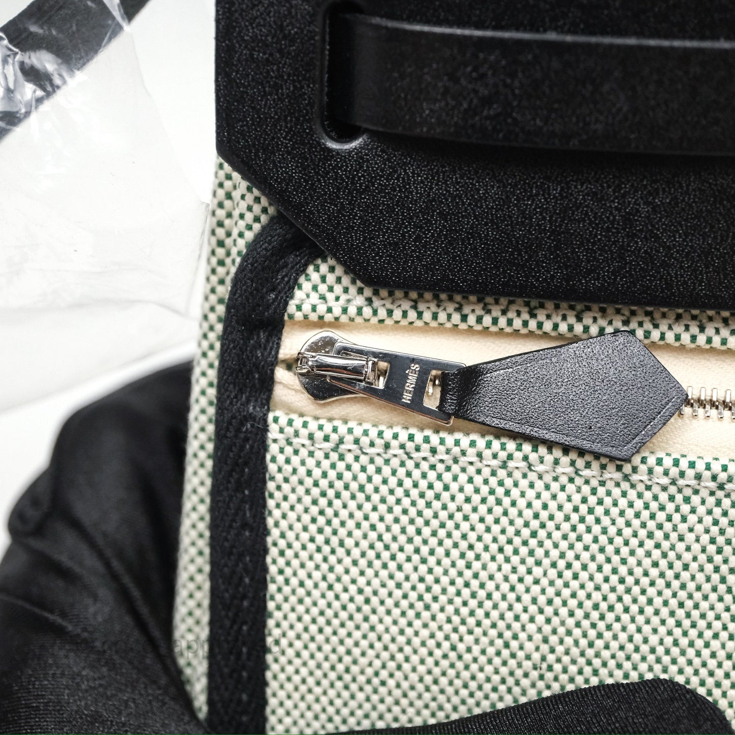 Hermès Herbag Zip 20 MinI Vert Moyen 65 Noir 89 Palladium Hardware