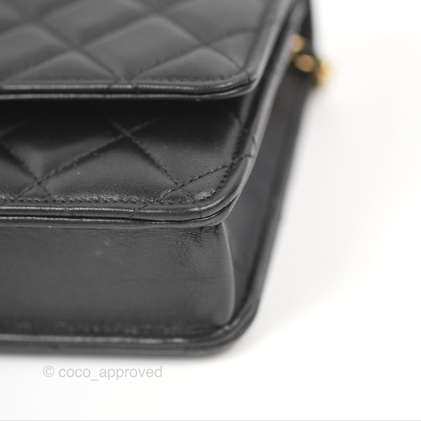 Chanel Classic Quilted Wallet on Chain WOC Black Lambskin Gold Hardware