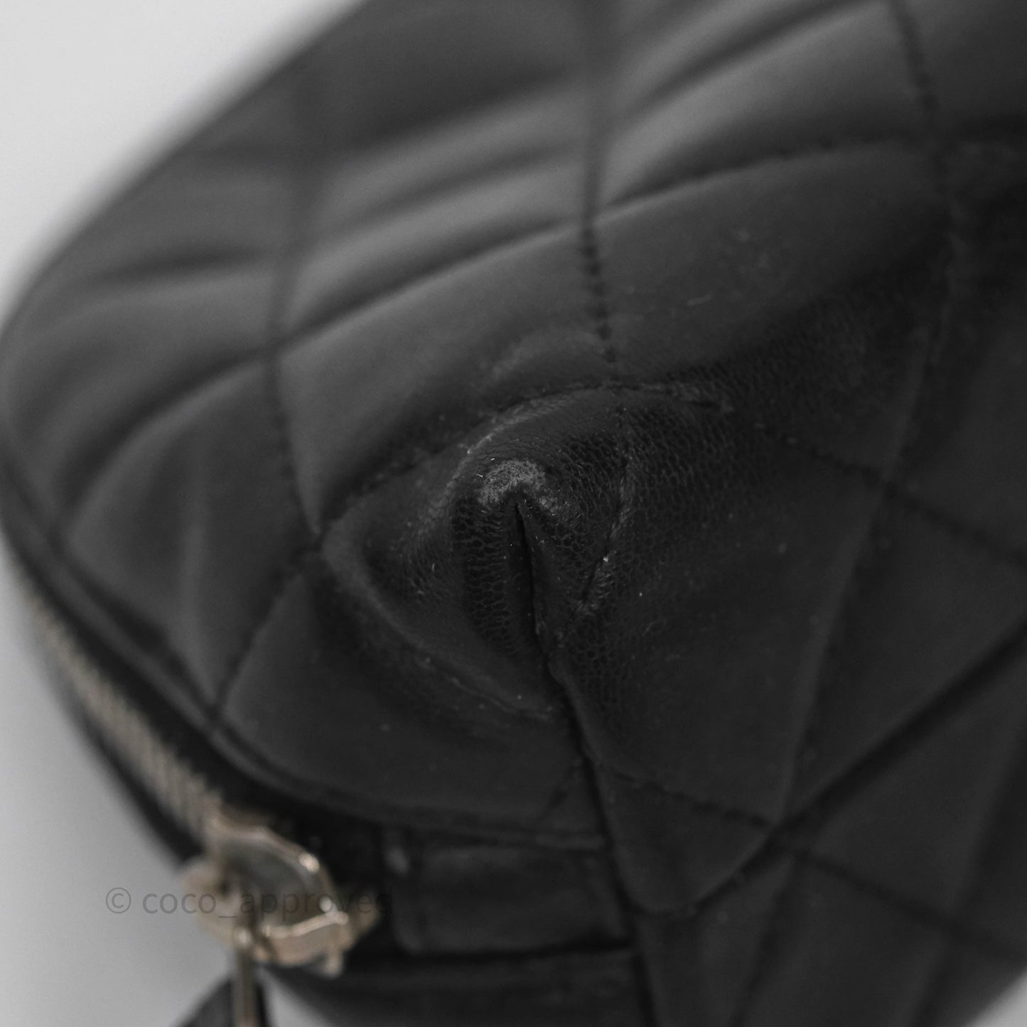 Chanel Cosmetic Case Black Calfskin Silver Hardware