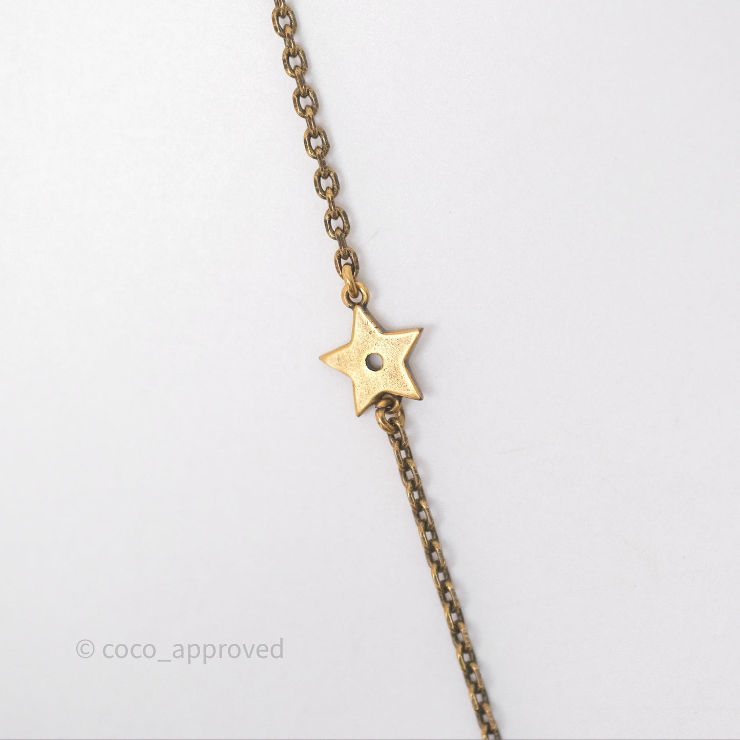 Christian Dior Pearl Crystal Bee Long Necklace Aged Gold Tone
