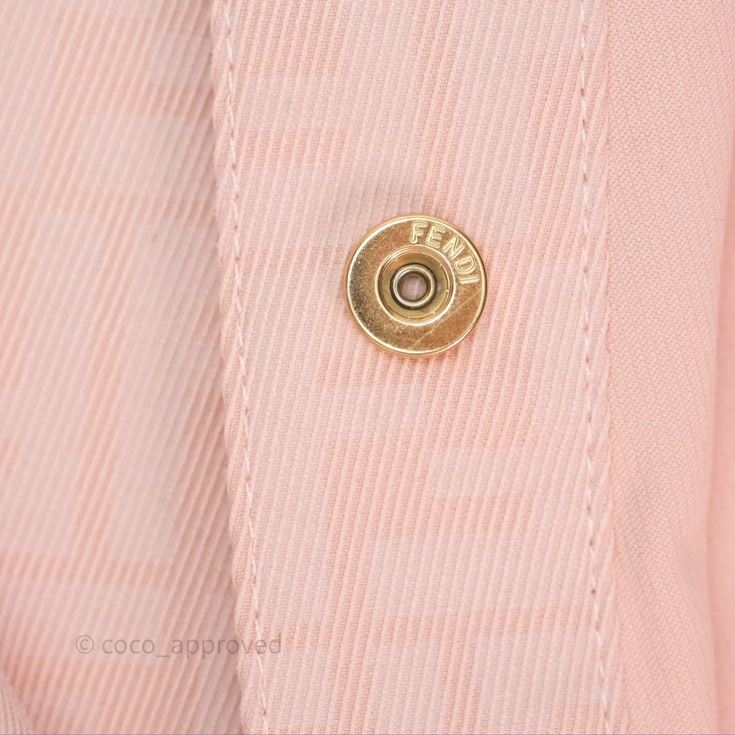 Fendi Denim FF Belted Jacket Pink