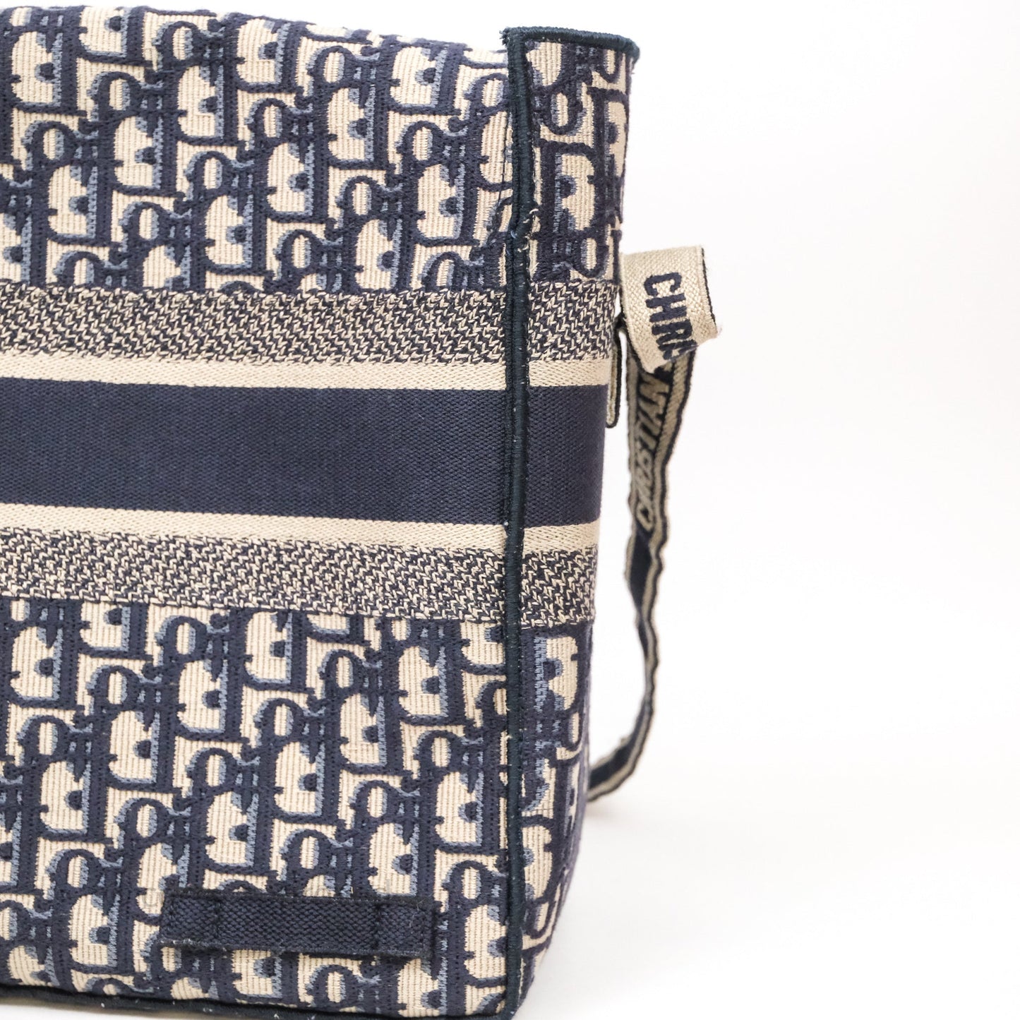 Christian Dior Medium DiorCamp Messenger Bag Oblique Embroidery Blue