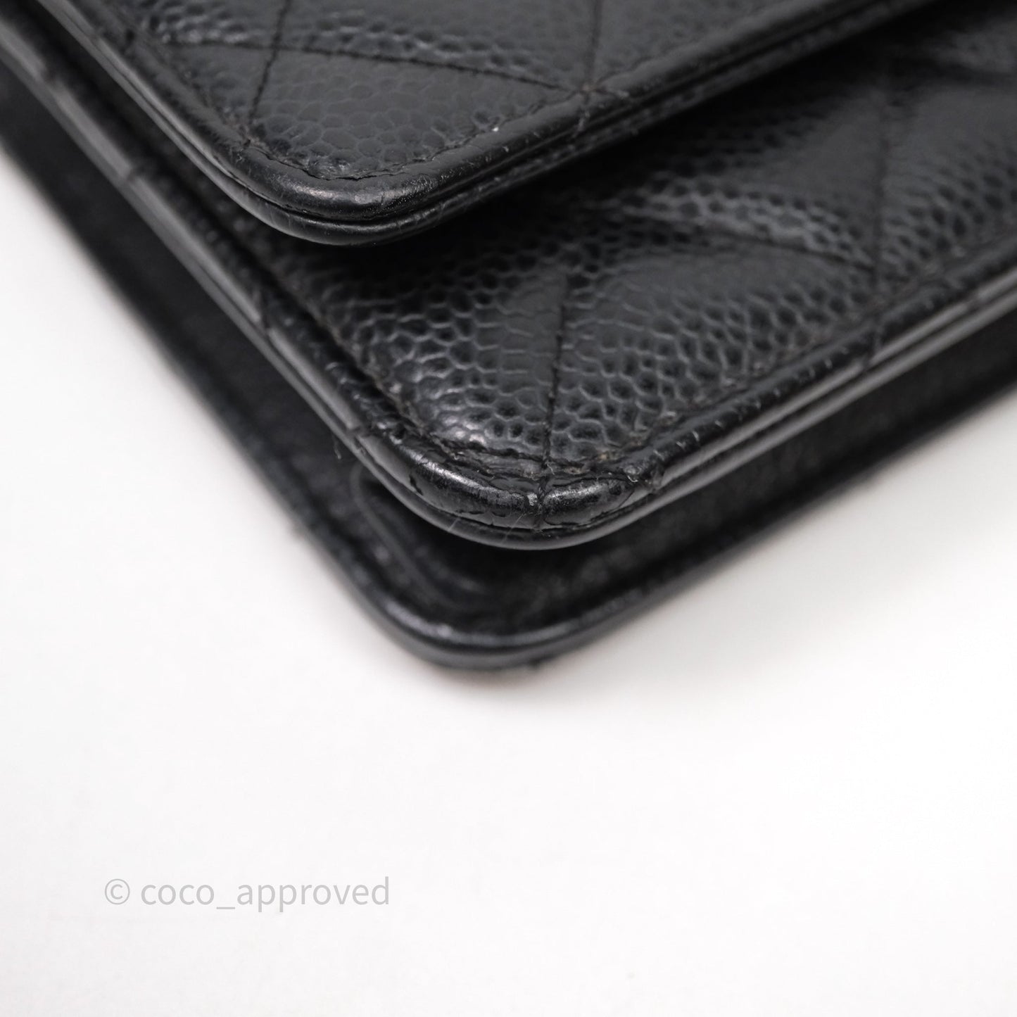 Chanel Classic Wallet On Chain WOC Quilted Black Caviar Gold Hardware