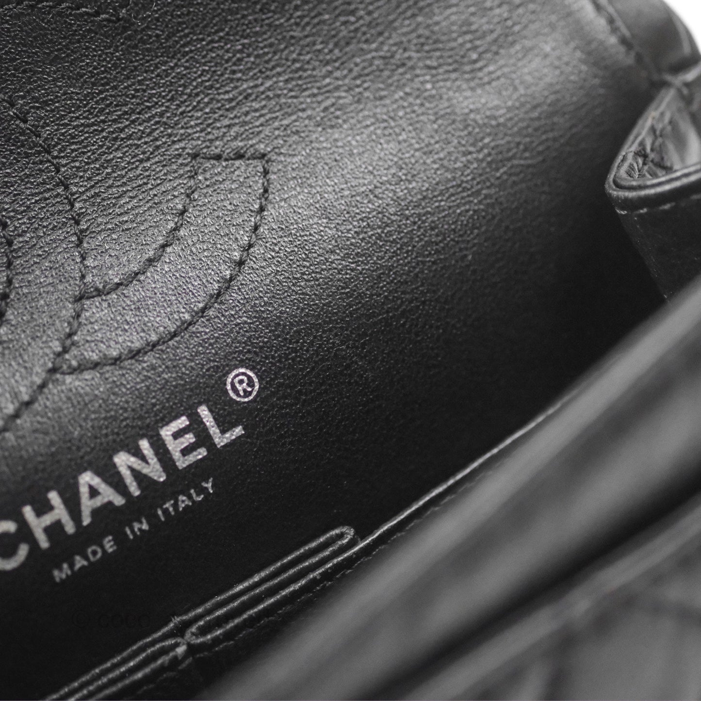 Chanel Mini Reissue 224 Black Aged Calfskin Ruthenium Hardware