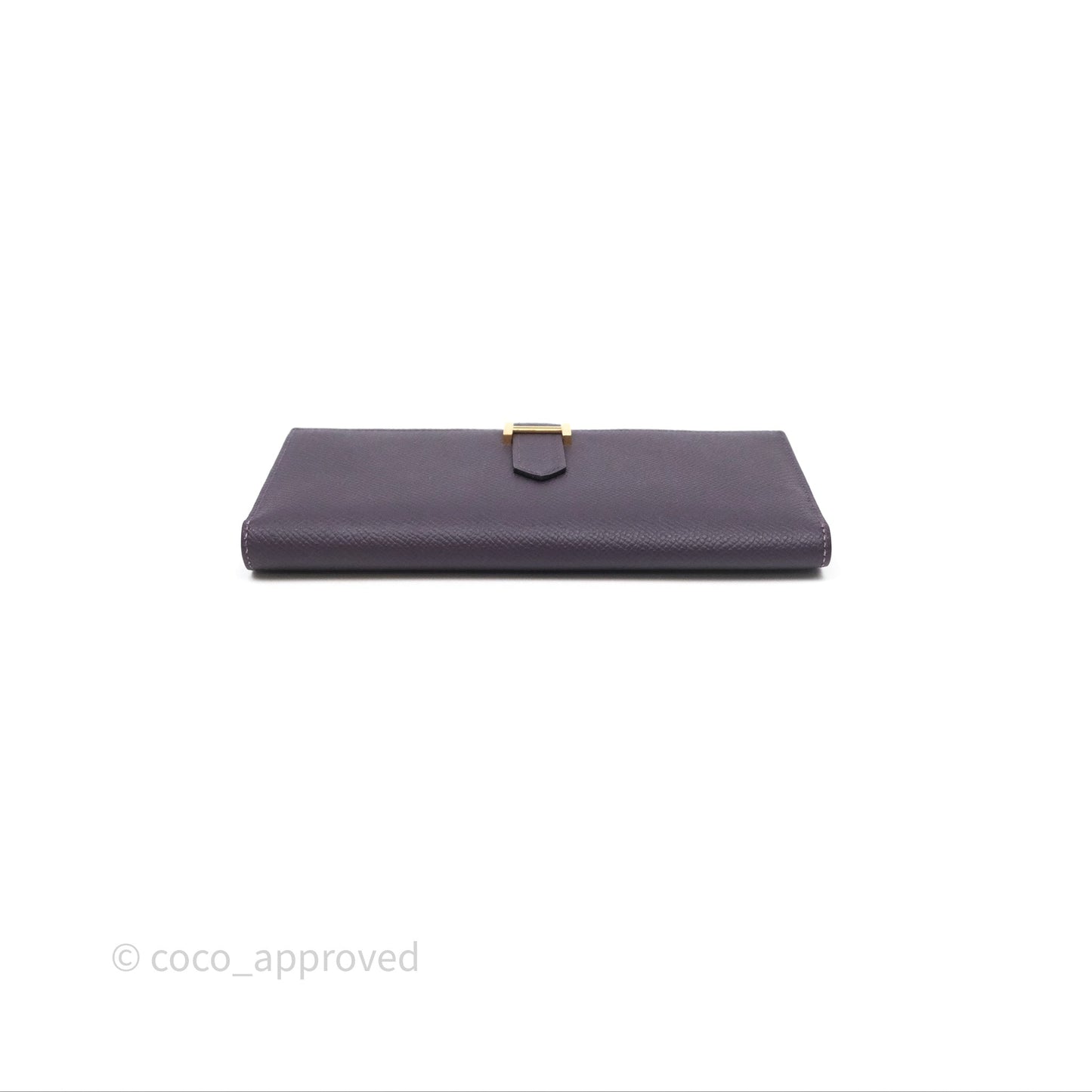 Hermès Bearn Soufflet Wallet Raisin 59 Epsom Gold Hardware