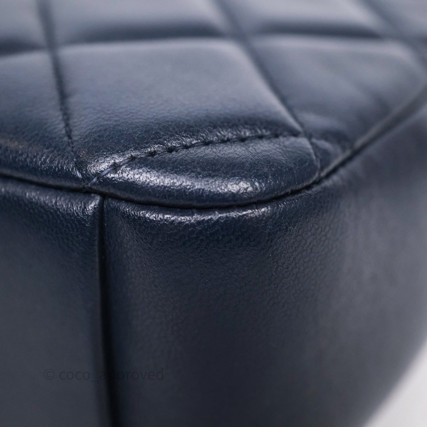 Chanel CC Camera Bag Quilted Navy Lambskin Aged Gold Hardware