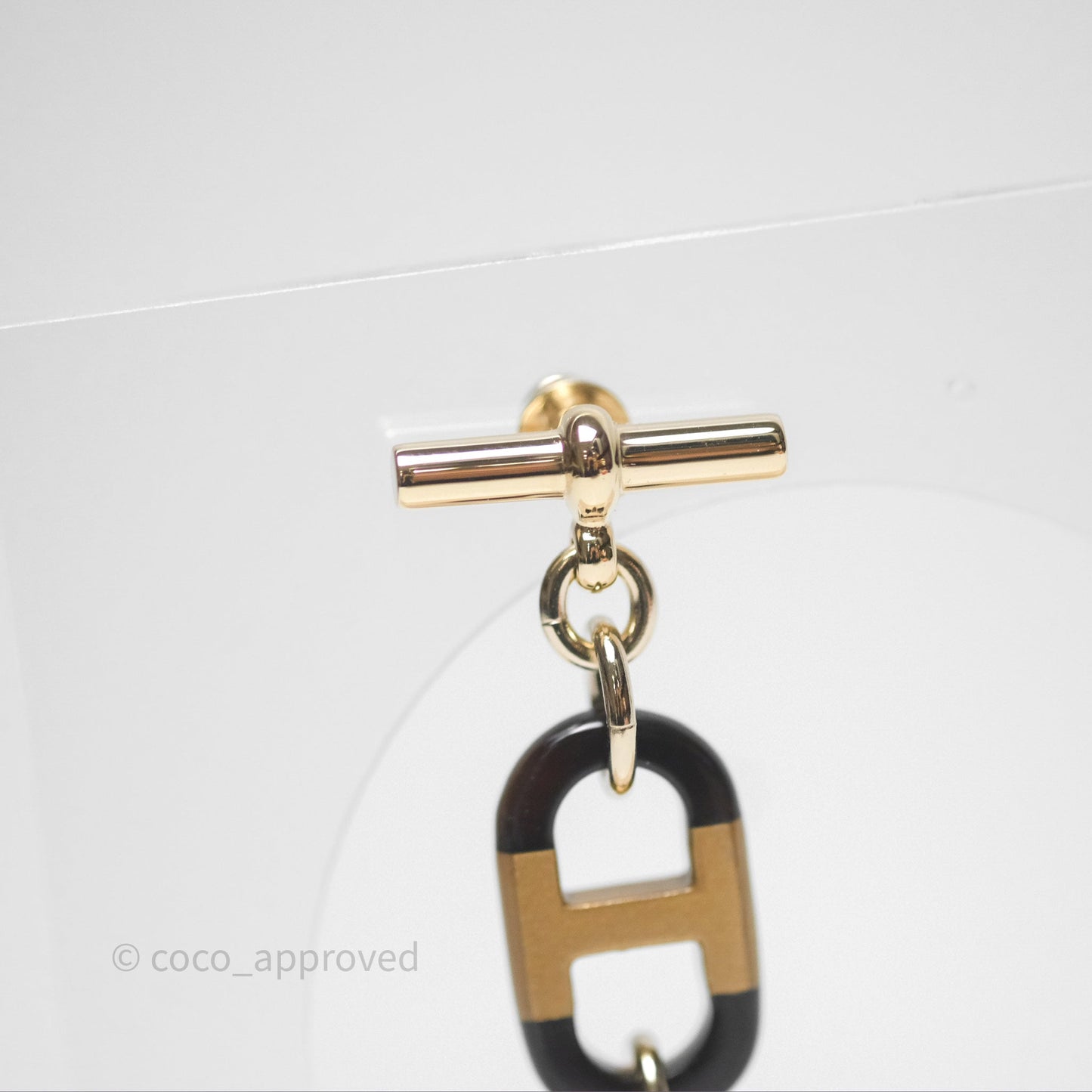 Hermès Sur Mer Earrings Small Model Black/ Gold Tone