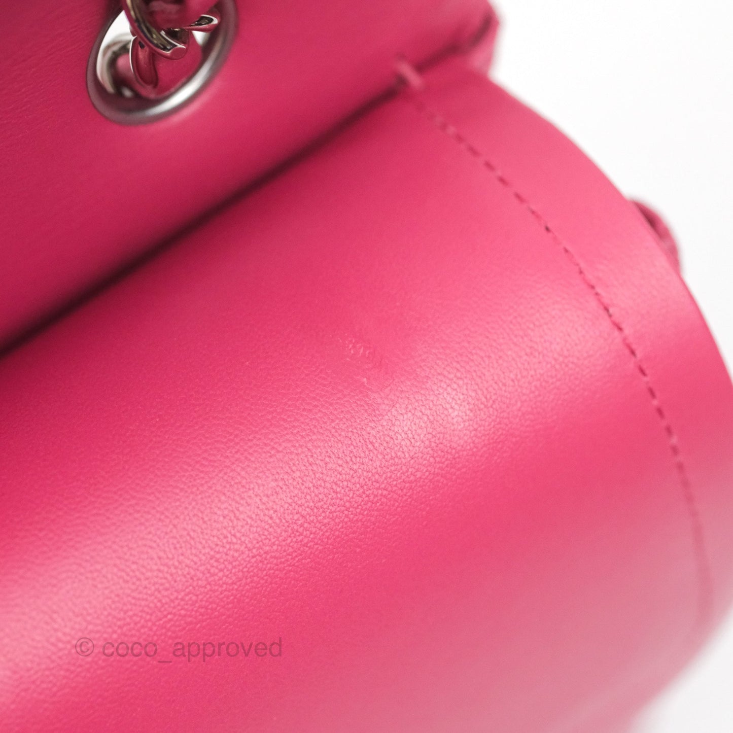 Chanel Classic M/L Medium Flap Quilted Dark Pink Lambskin Silver Hardware