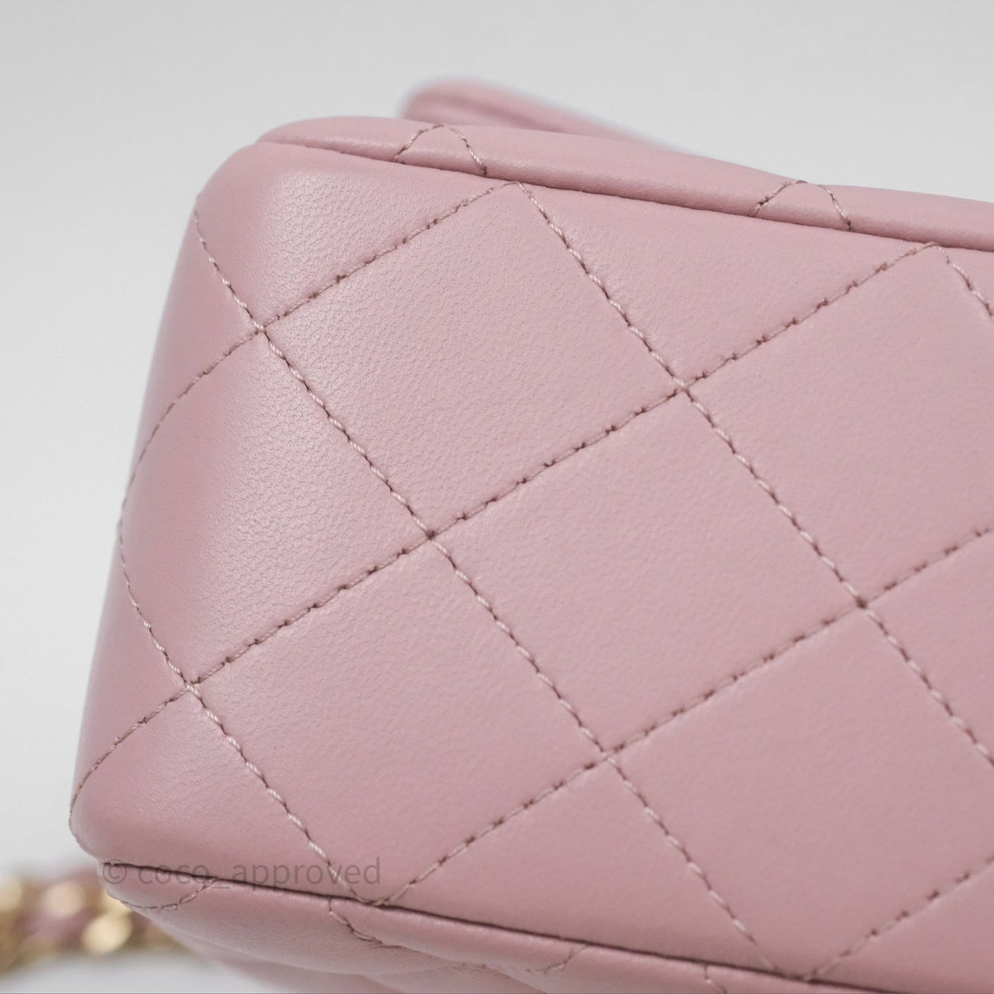 Chanel Top Handle Mini Rectangular Flap Lilac Pink Lambskin Gold Hardware