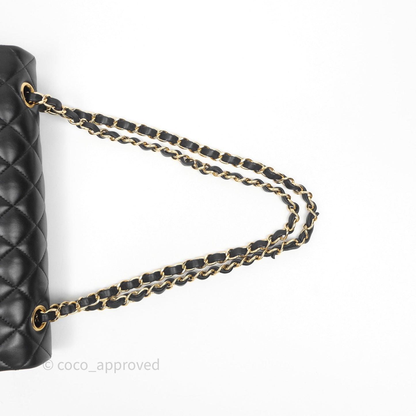 Chanel Classic M/L Medium Flap Quilted Black Lambskin Gold Hardware