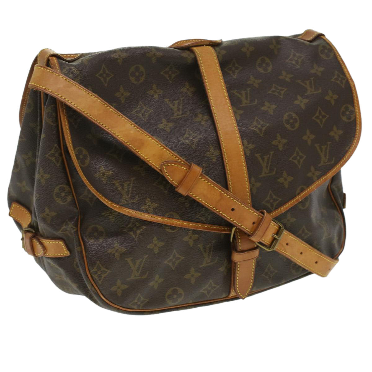 LOUIS VUITTON Monogram Saumur 35 Shoulder Bag M42254 LV 35470