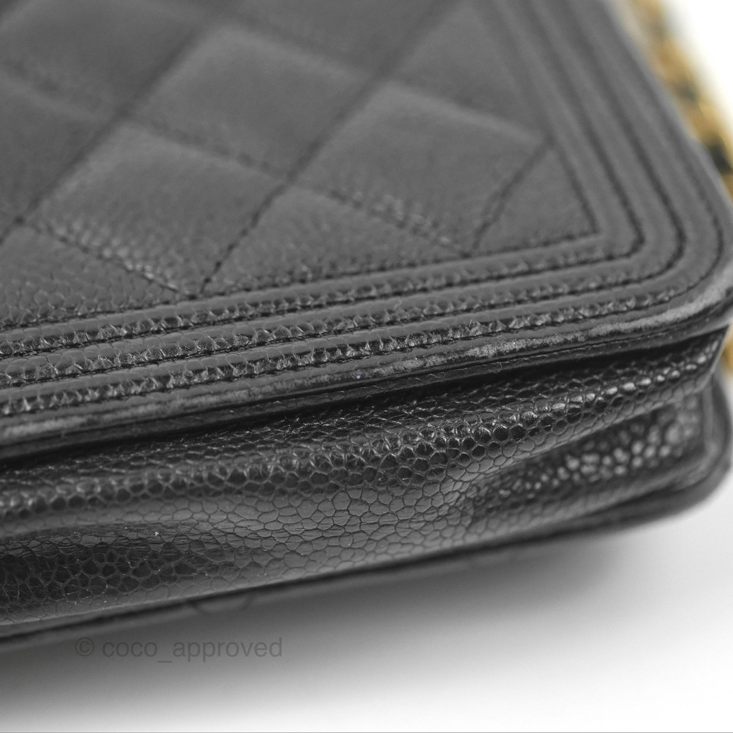 Chanel Boy Wallet on Chain WOC Black Caviar Gold Hardware