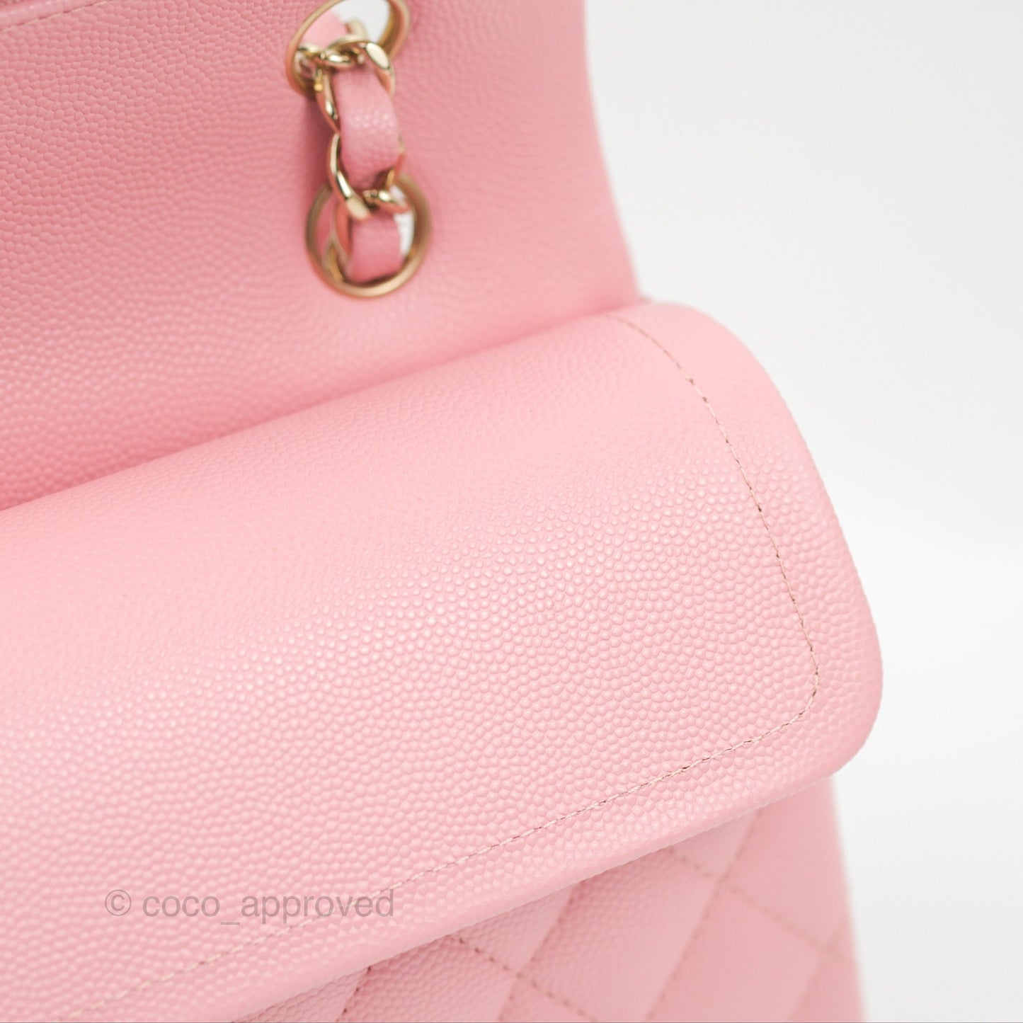 Chanel Small Classic Quilted Flap Sakura Pink Caviar Gold Hardware 22C