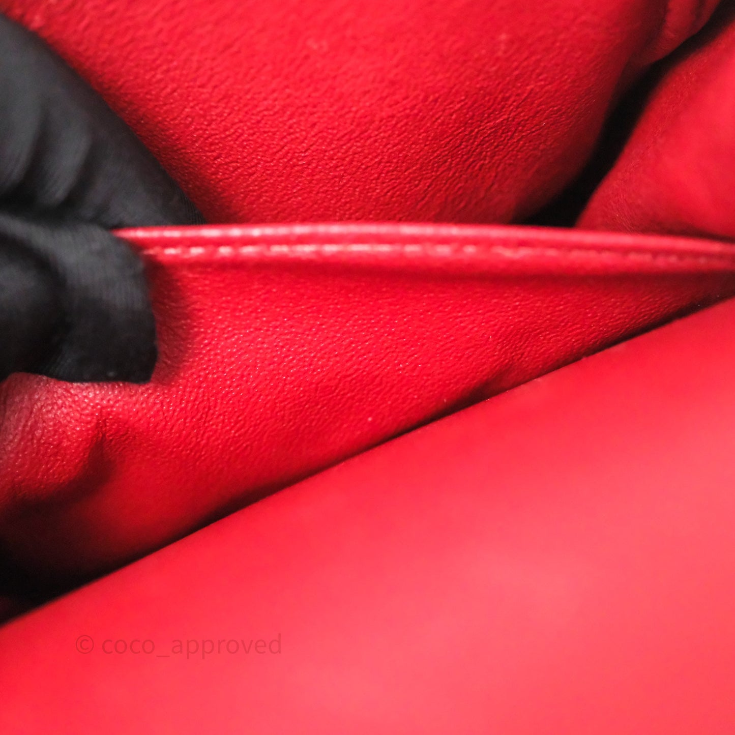 Chanel Classic M/L Medium Flap Quilted Red Caviar Gold Hardware