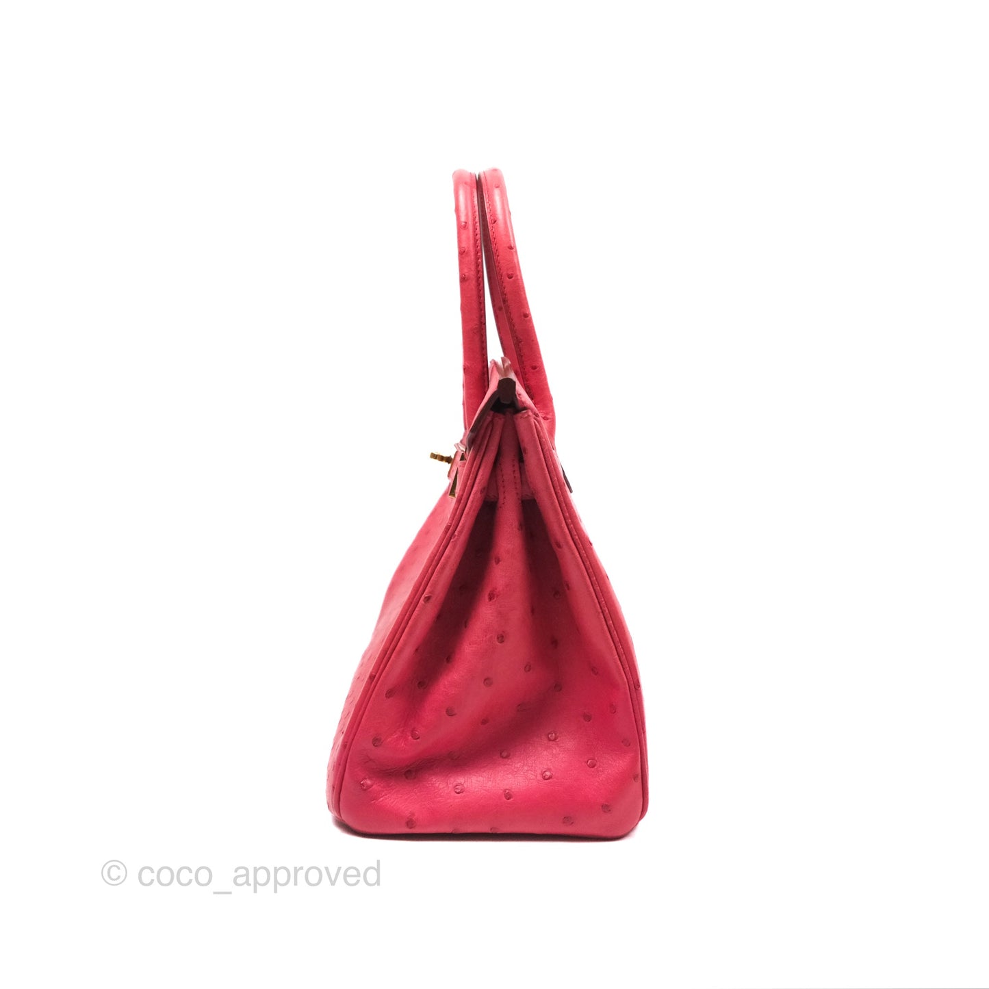 Hermès Birkin Retourne 30 Bougainvillea Ostrich Gold Hardware
