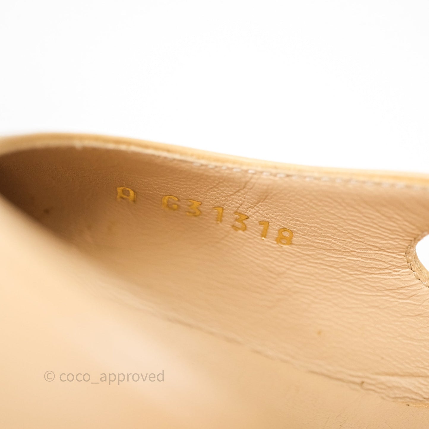 Chanel Classic Slingback Beige Black Leather Size 36