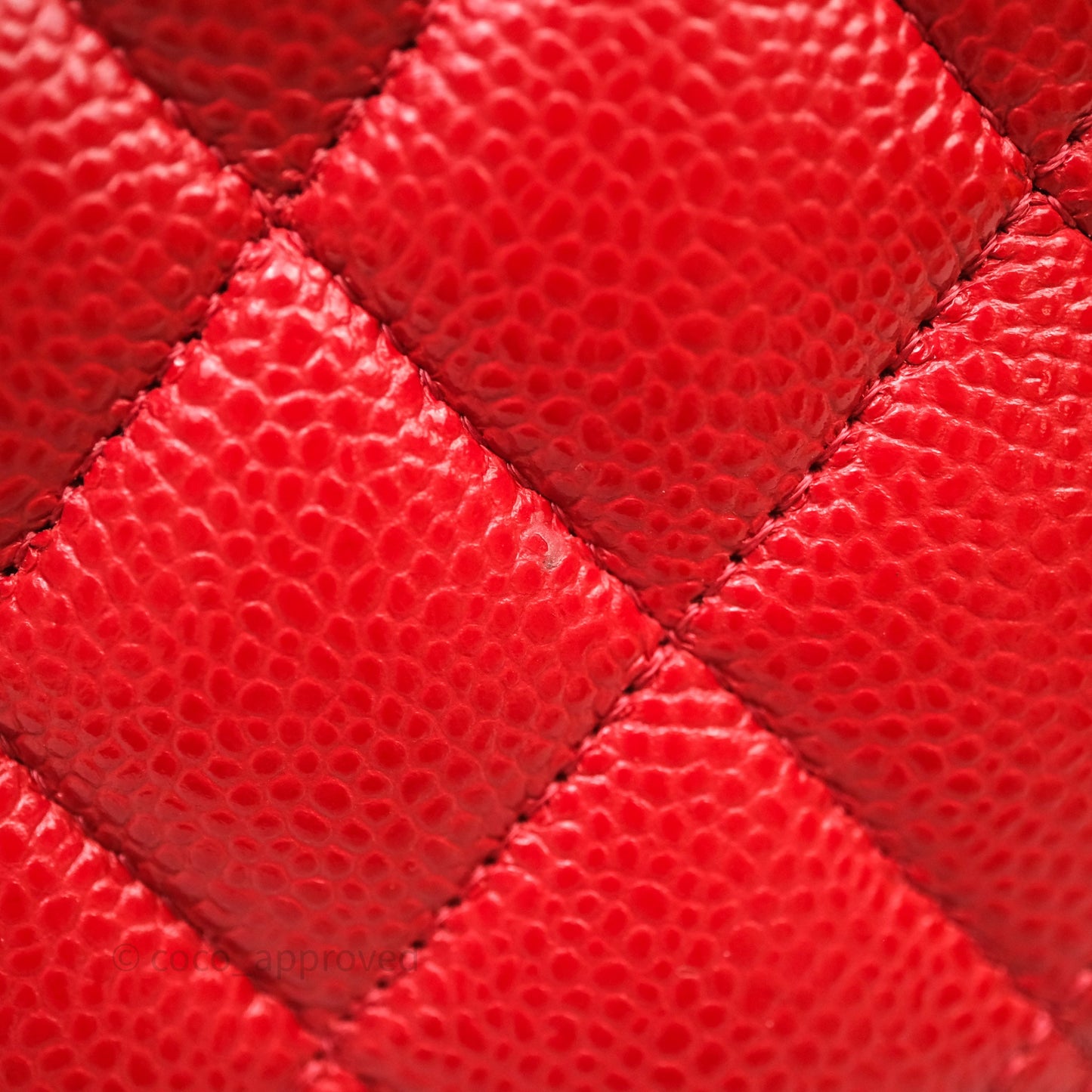Chanel Small Classic Flap Quilted Red Caviar Silver Hardware