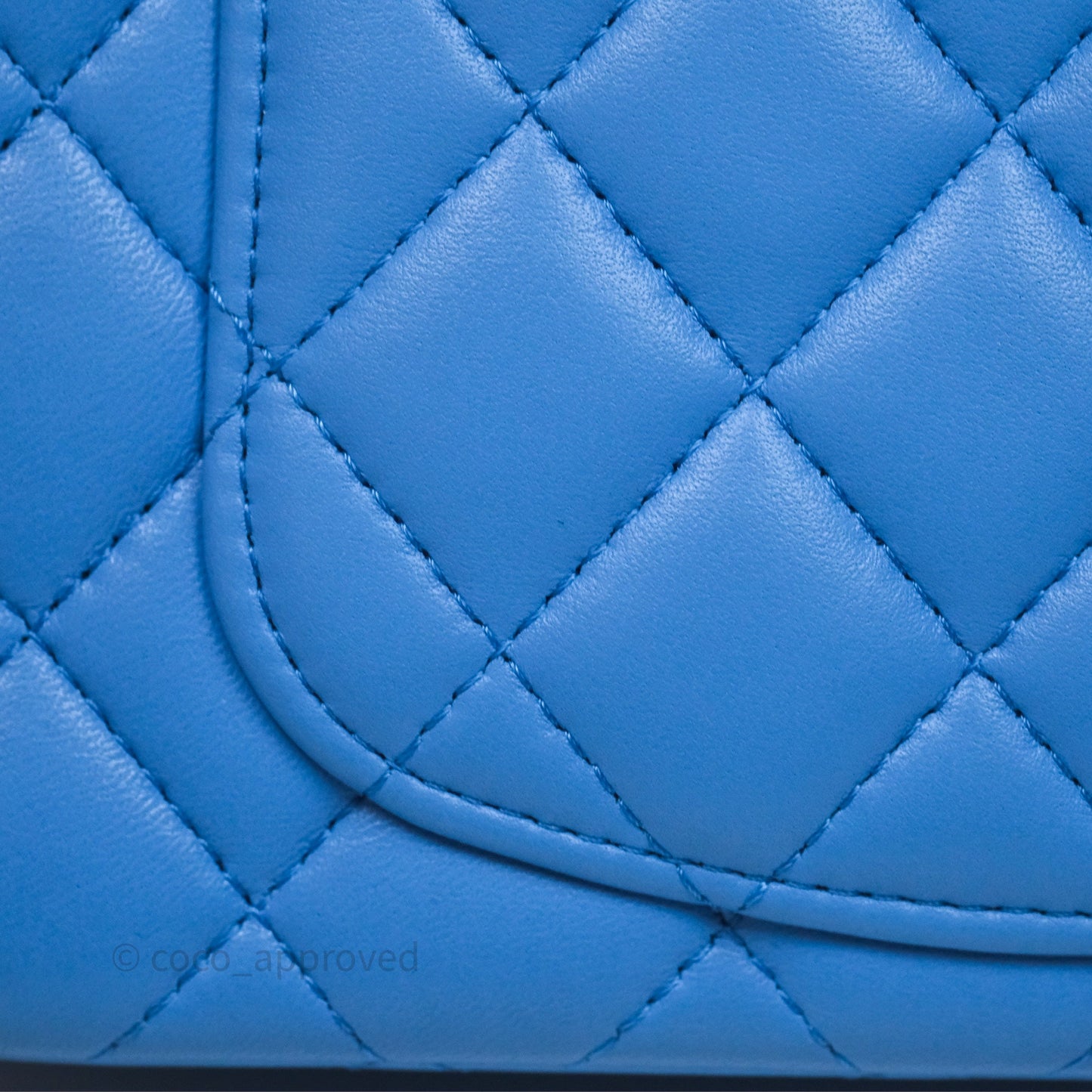 Chanel Top Handle Mini Rectangular Flap Blue Lambskin Gold Hardware