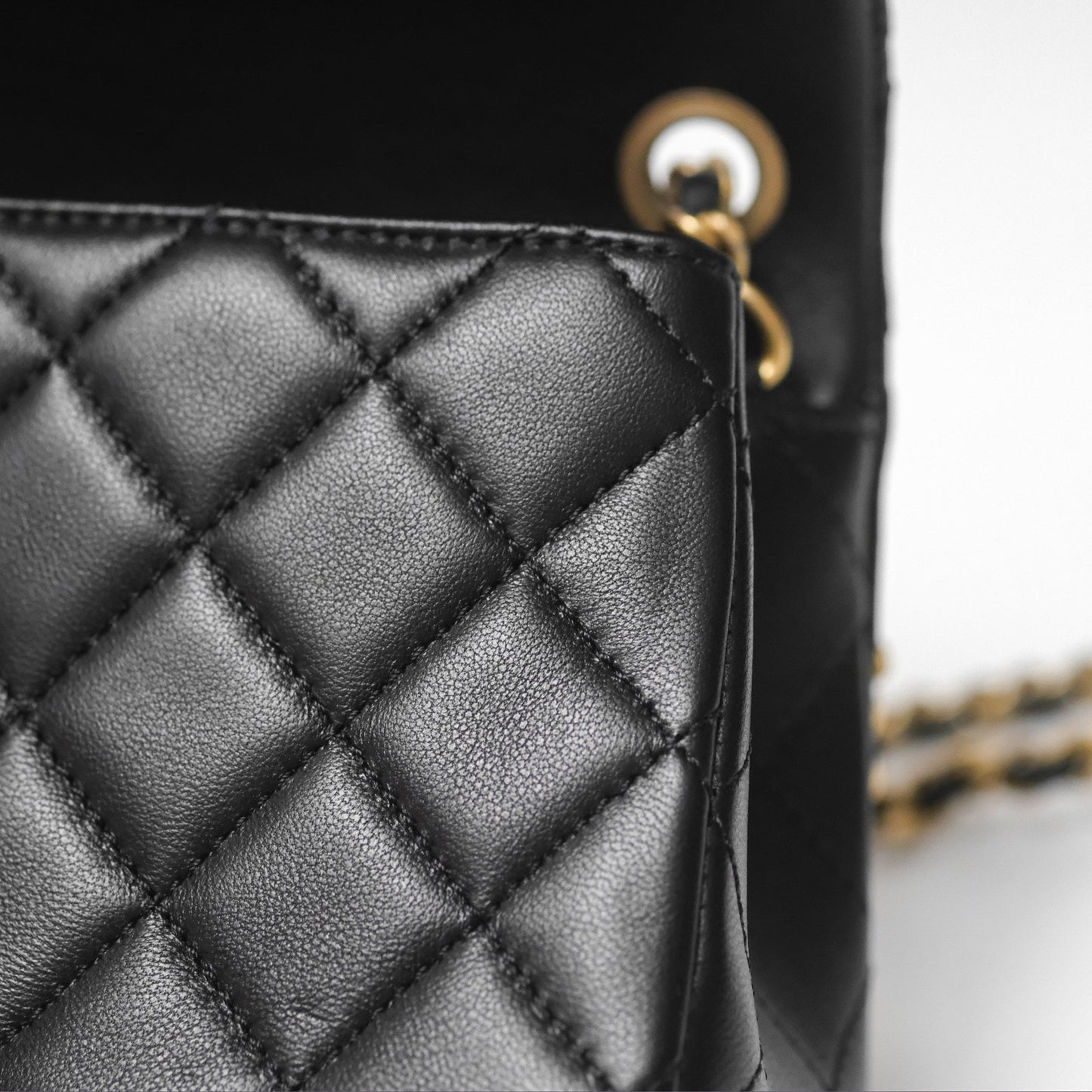 Chanel Mini Rectangular Pearl Crush Quilted Black Lambskin Aged Gold Hardware
