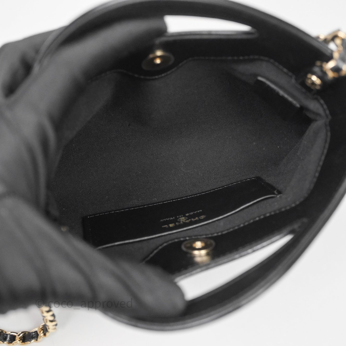 Chanel Nano 31 Black Shiny Lambskin Gold Hardware