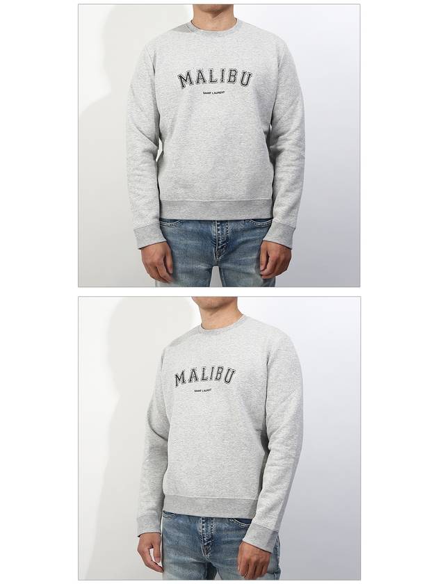 Luxury Saint Laurent Malibu Graphic Crew Neck Sweatshirt Grey
