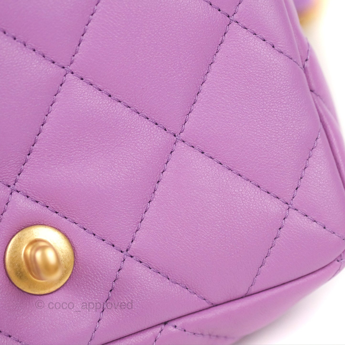 Chanel Quilted Mini CC Funky Town Flap Purple Lambskin Gold Hardware