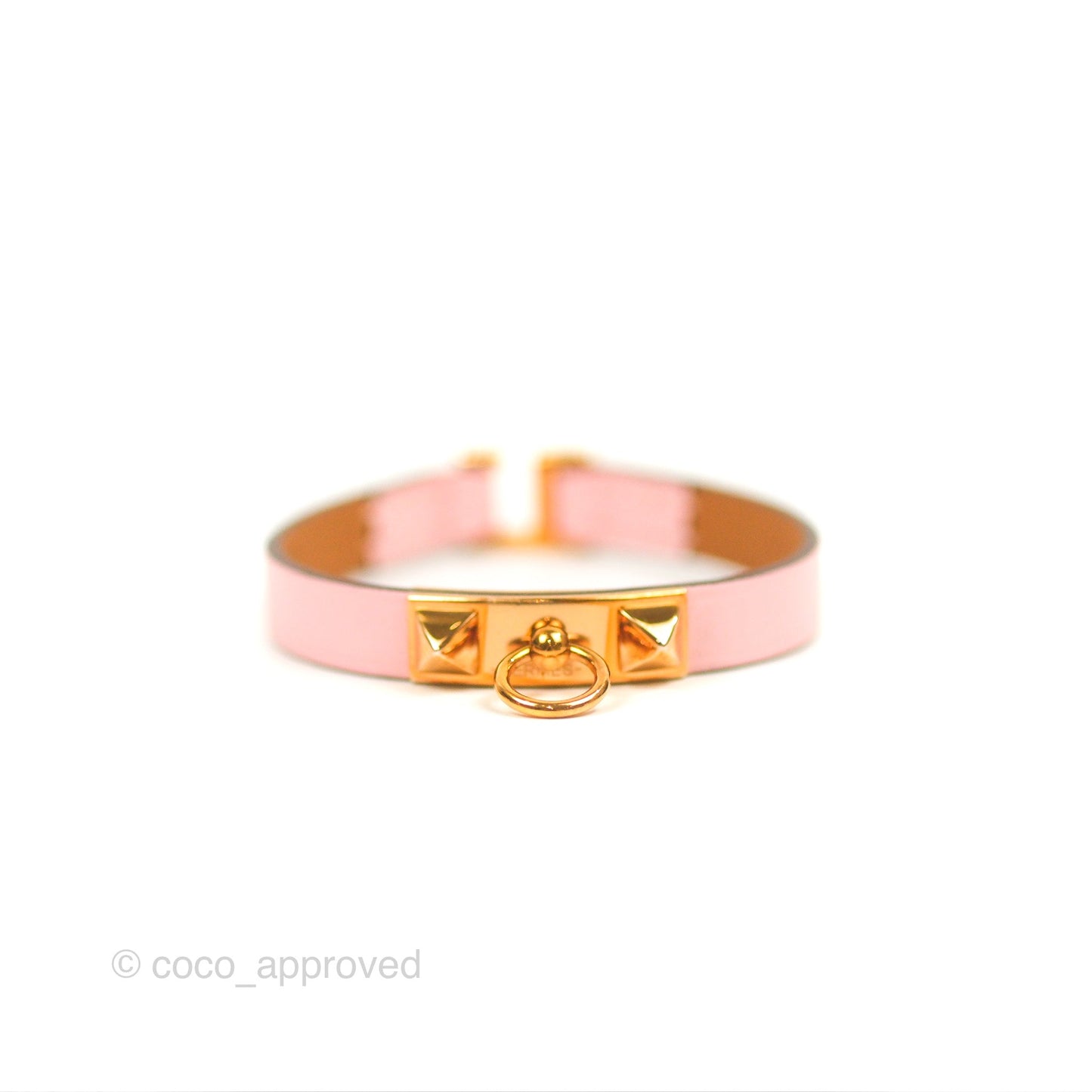 Hermès Rivale Mini Bracelet Rose Sakura Swift Rose Gold Hardware
