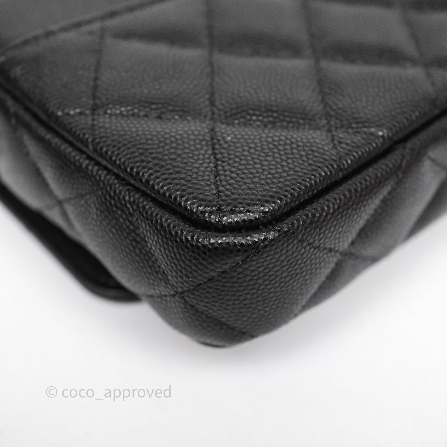 Chanel Classic Flap Phone Holder With Chain Black Caviar Gold Hardware