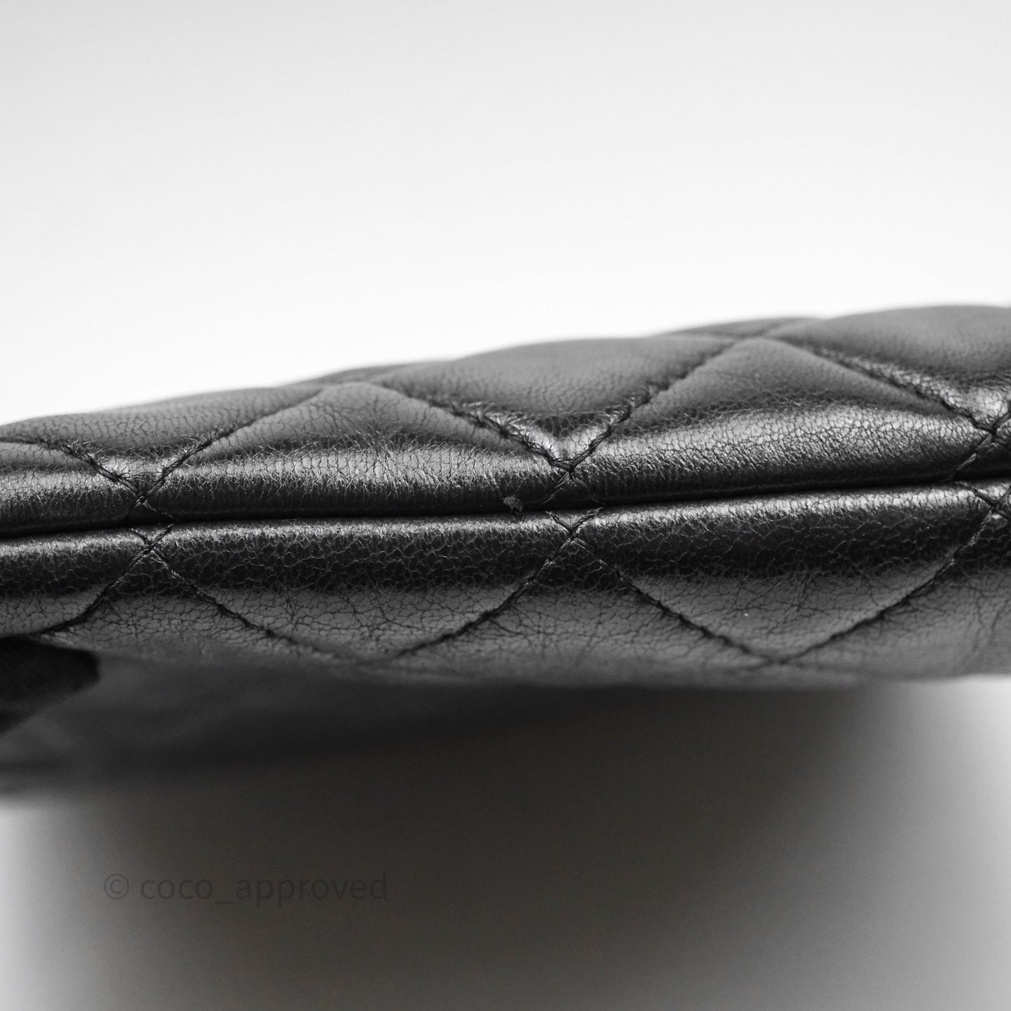 Chanel Classic Zipped Pouch Lambskin Black Gold Hardware