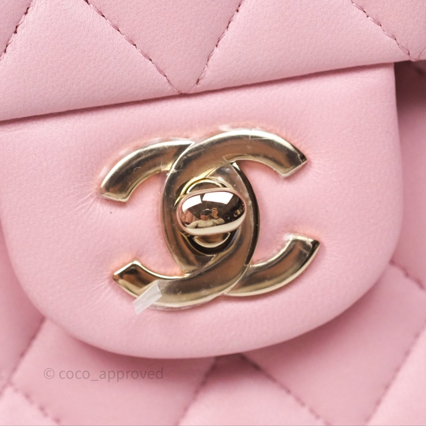 Chanel Classic M/L Medium Flap Quilted Pink Lambskin Gold Hardware