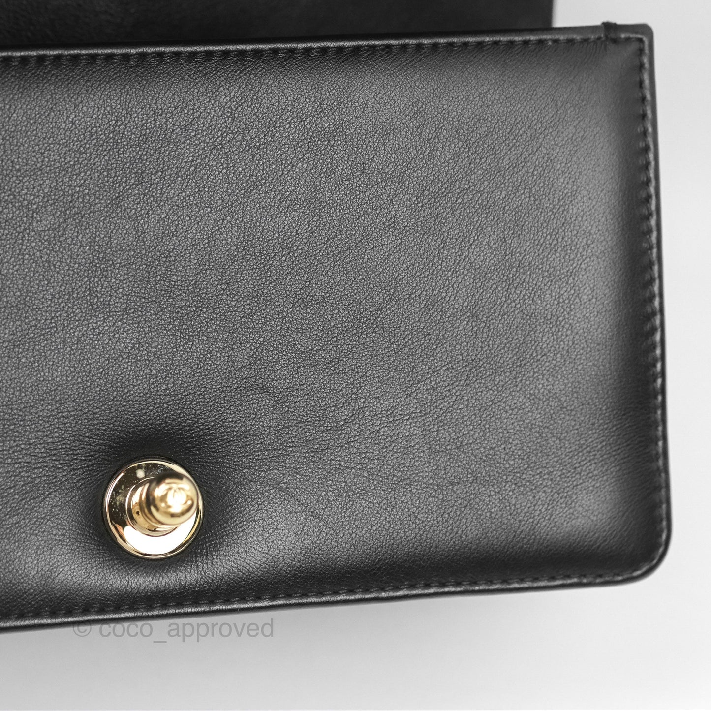 Chanel Chevron Small Boy Black Calfskin Gold Hardware