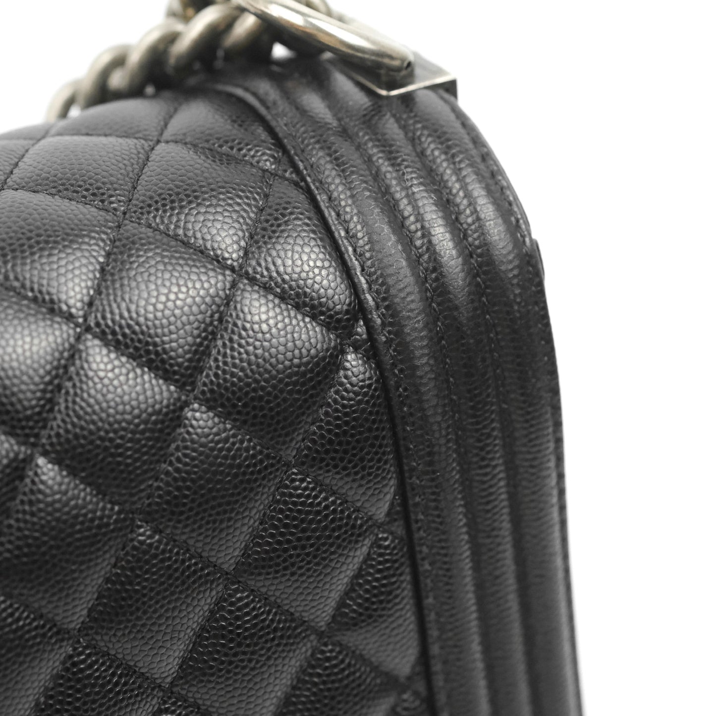 Chanel Quilted New Medium Boy Black Caviar Ruthenium Hardware
