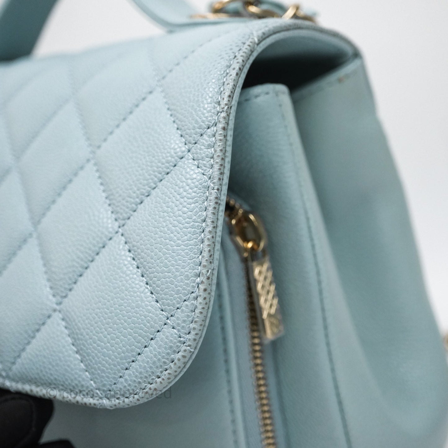 Chanel Quilted Medium Business Affinity Flap Blue Caviar Gold Hardware