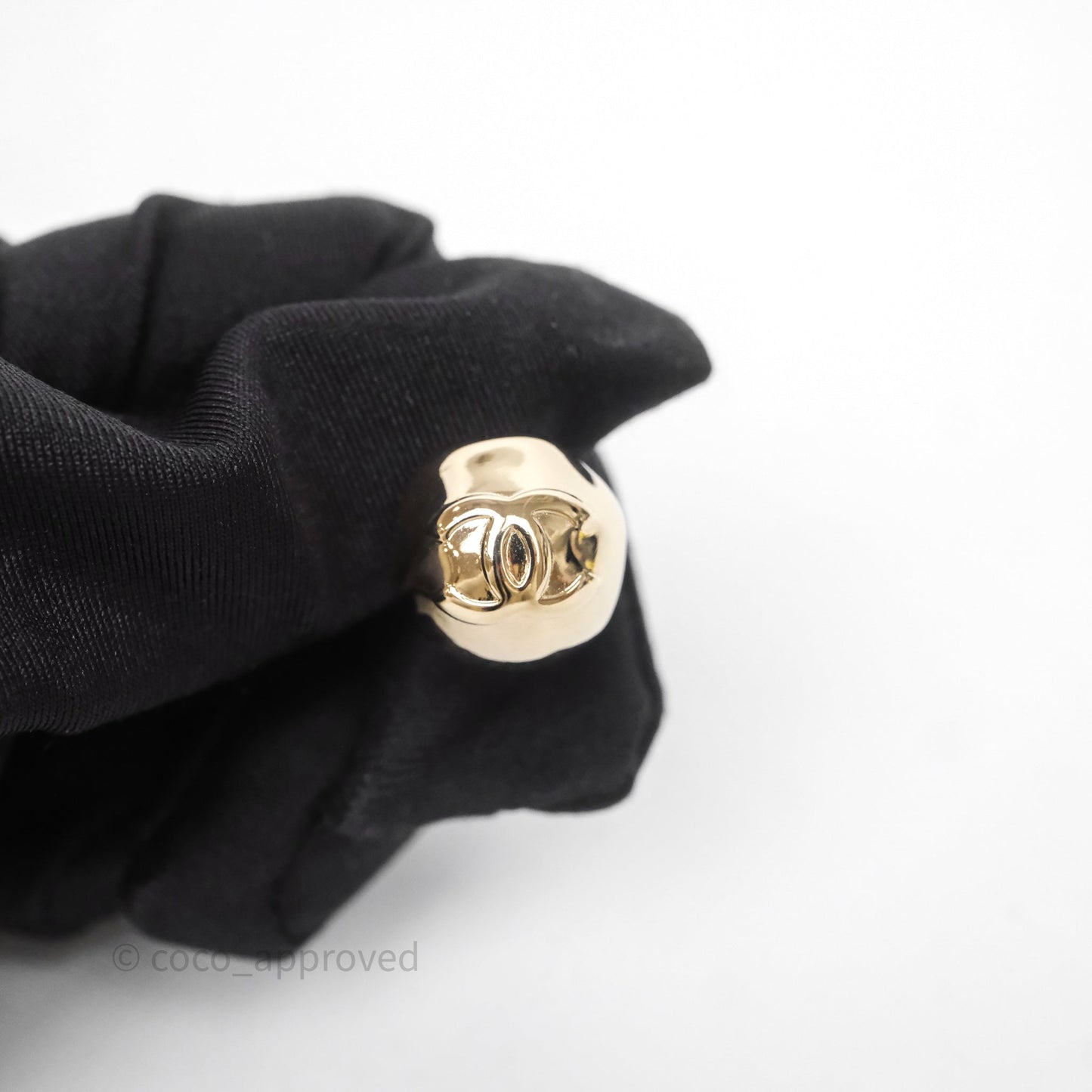 Chanel CC Sphere Earrings Gold Tone 25K
