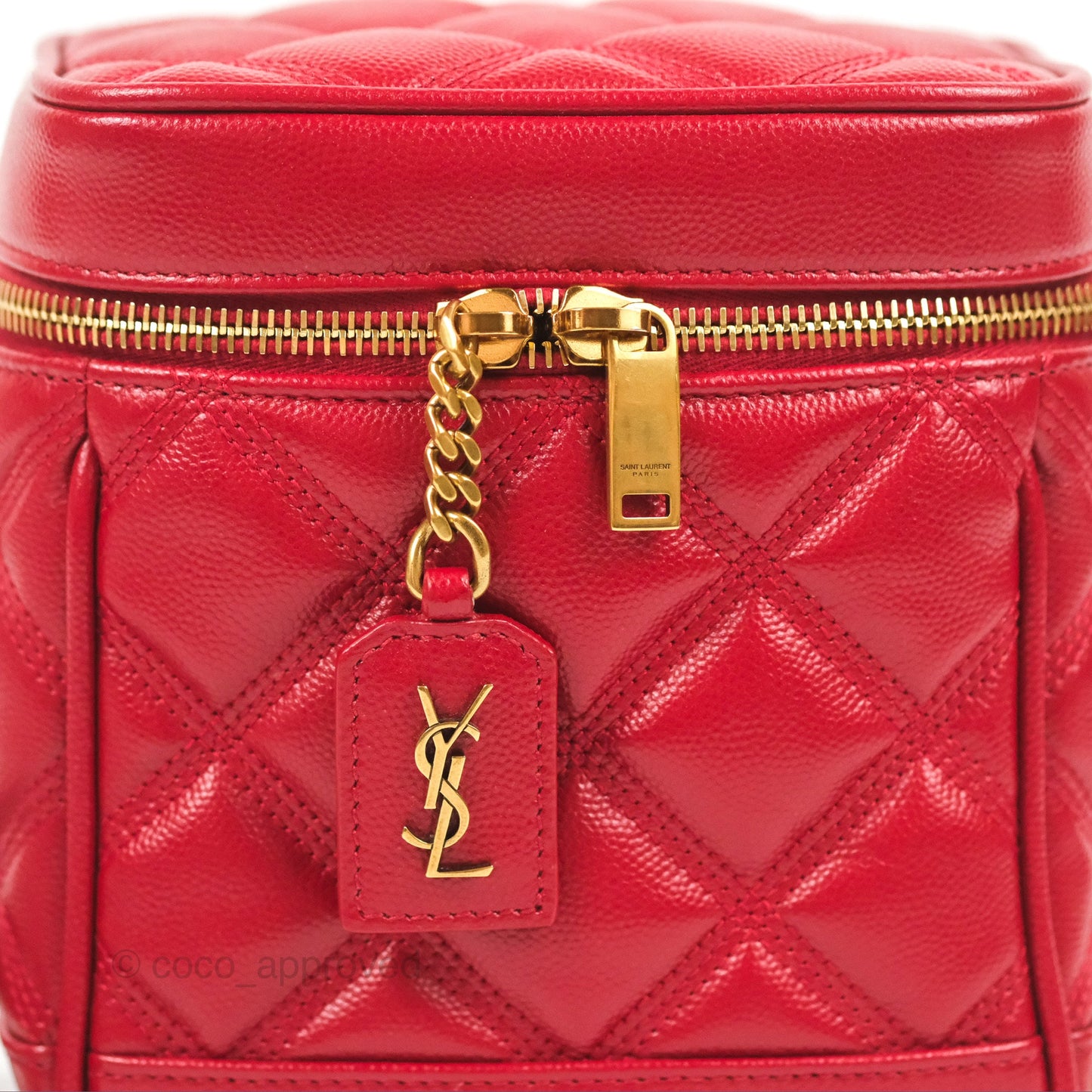 Saint Laurent 80's Vanity Bag Quilted Red Grained Calfskin