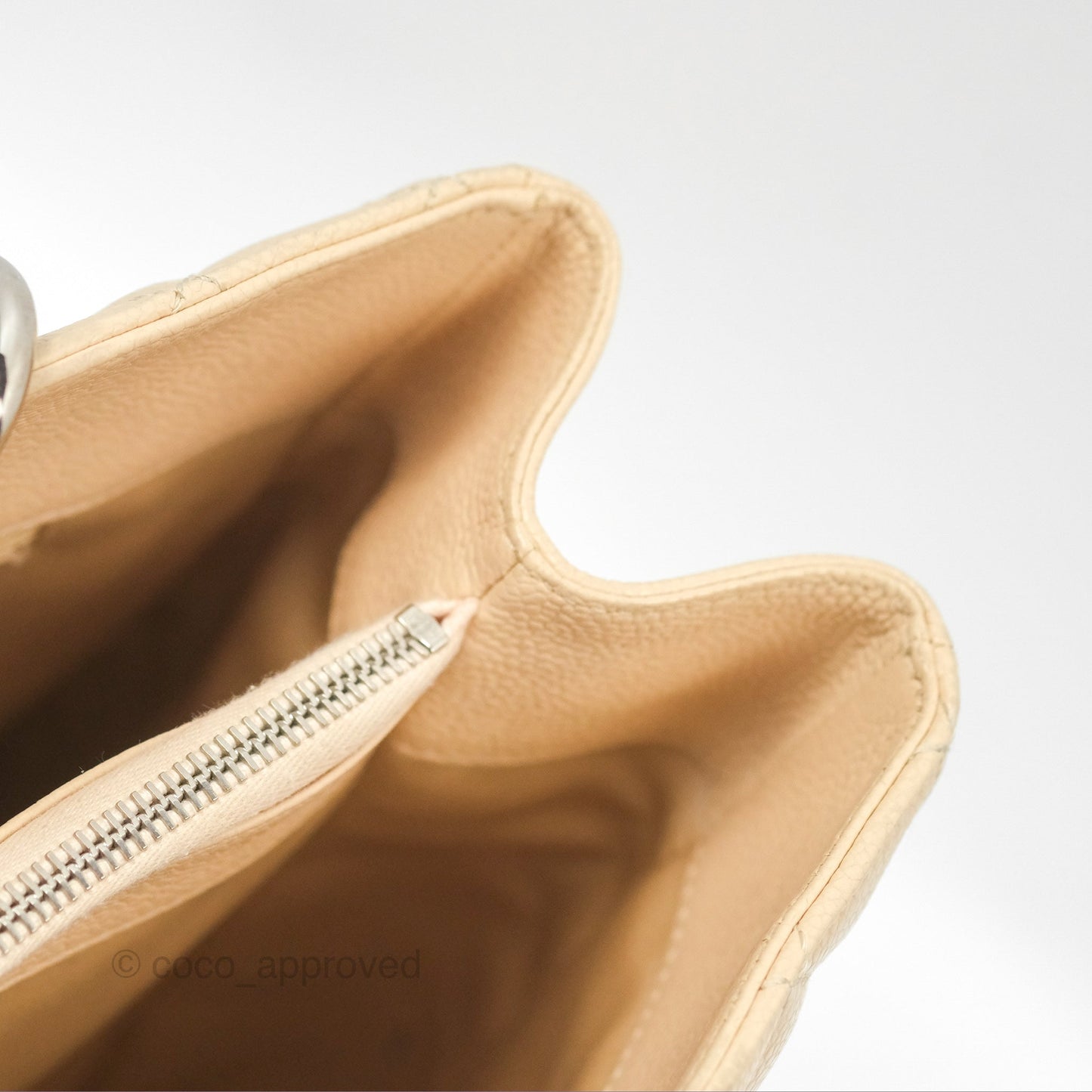 Chanel GST Beige Caviar Silver Hardware