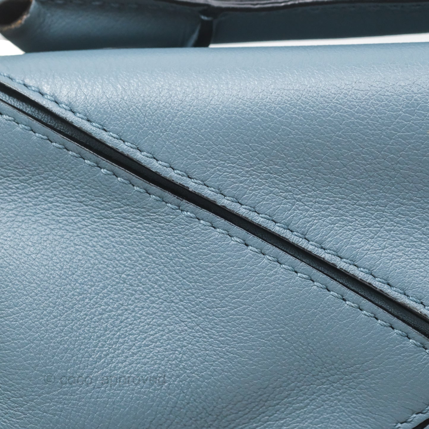 Loewe Small Puzzle Bag Blue Calfskin Silver Hardware
