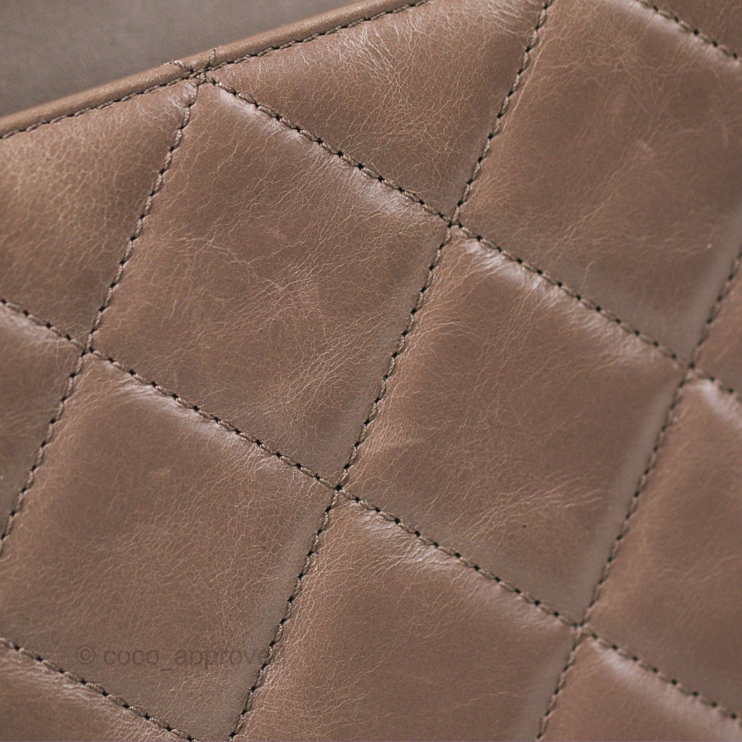 Chanel Gold Bar Single Flap Dark Grey Glazed Calfskin Gold Hardware