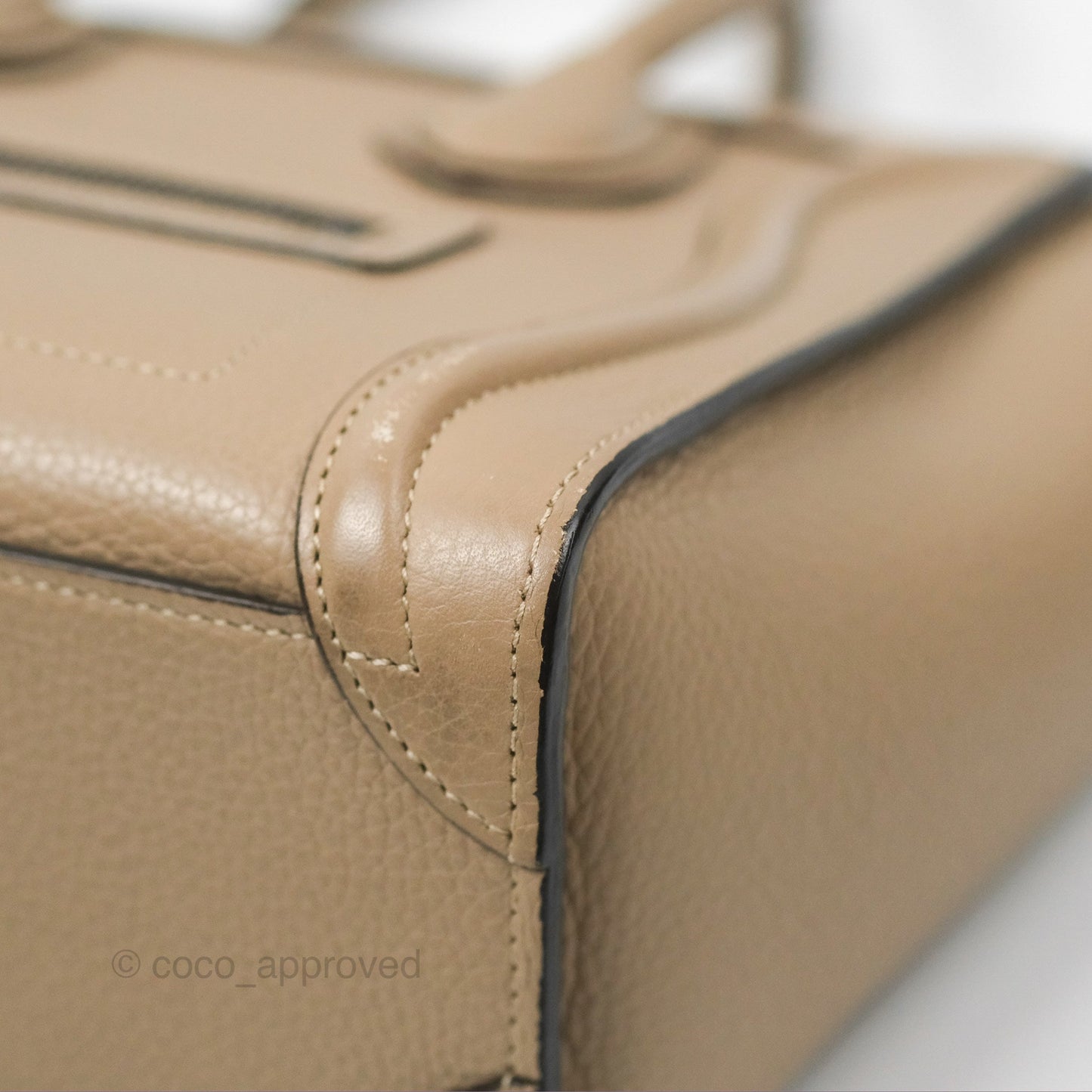 Celine Nano Luggage Bag Dune Drummed Calfskin