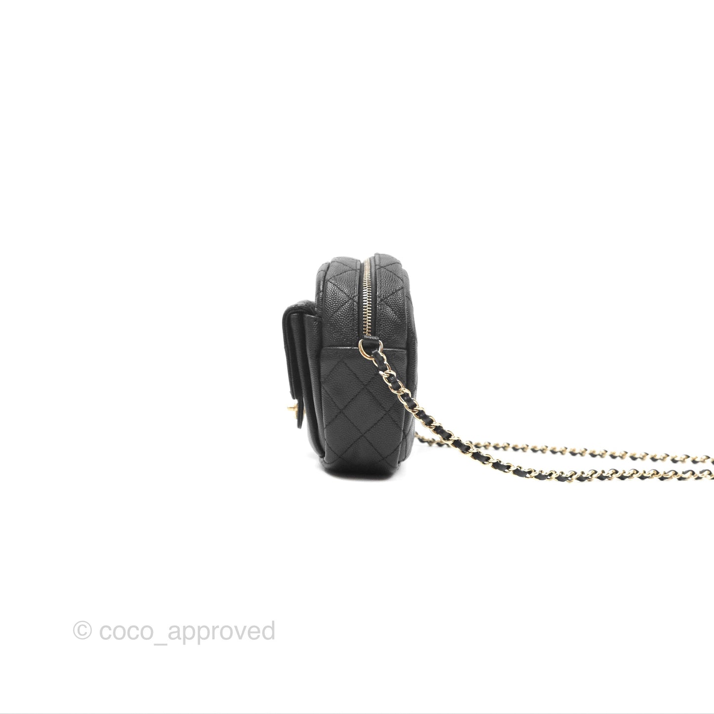 Chanel CC Day Camera Bag Black Caviar Gold Hardware