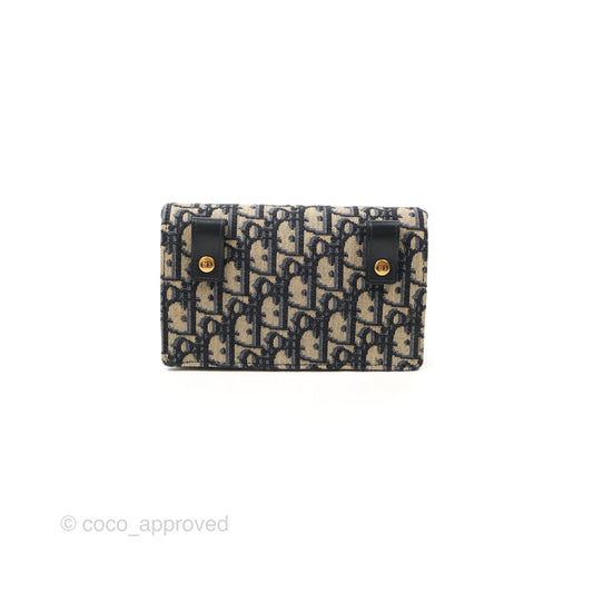 Christian Dior Blue Dior Oblique Jacquard Saddle Belt Pouch